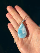 Load image into Gallery viewer, Larimar Rounded Teardrop Sterling Silver Pendant