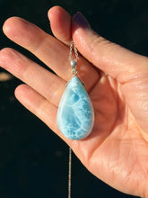 Load image into Gallery viewer, Larimar Rounded Teardrop Sterling Silver Pendant