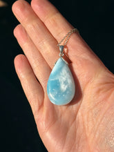 Load image into Gallery viewer, Larimar Rounded Teardrop Sterling Silver Pendant