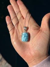 Load image into Gallery viewer, Larimar Rectangle Sterling Silver Pendant 72pn