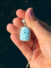 Load image into Gallery viewer, Larimar Rectangle Sterling Silver Pendant 72pn