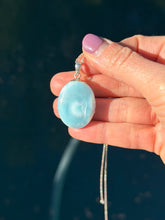 Load image into Gallery viewer, Larimar Oval Sterling Silver Pendant