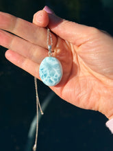 Load image into Gallery viewer, Larimar Oval Sterling Silver Pendant