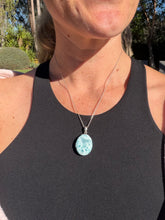 Load image into Gallery viewer, Larimar Oval Sterling Silver Pendant