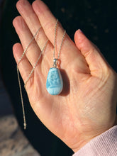 Load image into Gallery viewer, Larimar Rounded Sterling Silver Pendant 60ln