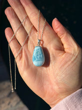 Load image into Gallery viewer, Larimar Rounded Sterling Silver Pendant 60ln