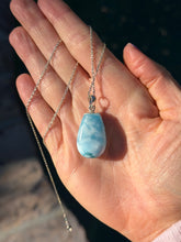 Load image into Gallery viewer, Larimar Rounded Sterling Silver Pendant 60ln