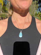 Load image into Gallery viewer, Larimar Rounded Sterling Silver Pendant 60ln