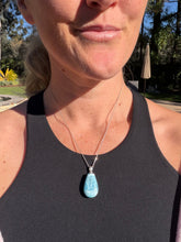 Load image into Gallery viewer, Larimar Rounded Sterling Silver Pendant 60ln