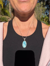 Load image into Gallery viewer, Larimar Oval Sterling Silver Pendant