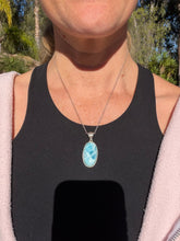Load image into Gallery viewer, Larimar Oval Sterling Silver Pendant