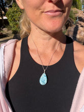 Load image into Gallery viewer, Larimar Rounded Teardrop Sterling Silver Pendant
