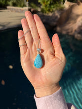 Load image into Gallery viewer, Larimar Teardrop Dark Sterling Silver Pendant