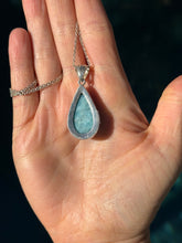 Load image into Gallery viewer, Larimar Teardrop Dark Sterling Silver Pendant