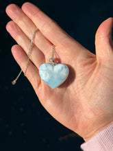 Load image into Gallery viewer, Larimar Rounded Heart Sterling Silver Pendant 102RS