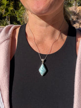 Load image into Gallery viewer, Larimar Diamond Sterling Silver Pendant 46to