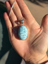 Load image into Gallery viewer, Larimar Oval Sterling Silver Pendant 132t