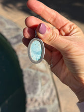 Load image into Gallery viewer, Larimar Oval Sterling Silver Pendant 132t