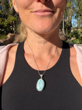 Load image into Gallery viewer, Larimar Oval Sterling Silver Pendant 132t