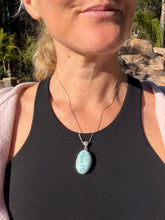 Load image into Gallery viewer, Larimar Oval Sterling Silver Pendant 132t