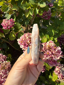 Flower Agate Moon with Stand