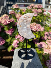 Load image into Gallery viewer, Flower Agate Moon with Stand