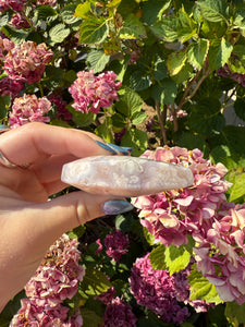 Flower Agate Moon with Stand
