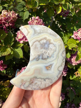 Load image into Gallery viewer, Flower Agate Moon with Stand