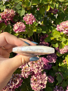 Flower Agate Moon with Stand