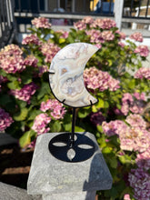 Load image into Gallery viewer, Flower Agate Moon with Stand