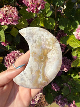 Load image into Gallery viewer, Flower Agate Moon with Stand