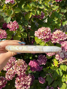 Flower Agate Moon with Stand