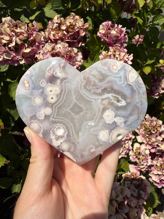 Flower Agate Heart 52CB