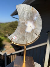 Load image into Gallery viewer, Agate Banded Moon on Stand