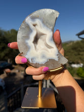 Load image into Gallery viewer, Agate Banded Moon on Stand