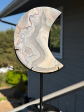 Load image into Gallery viewer, Flower Agate Moon w Stand