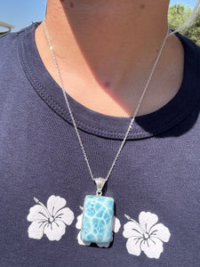 Larimar Rectangle Pendant