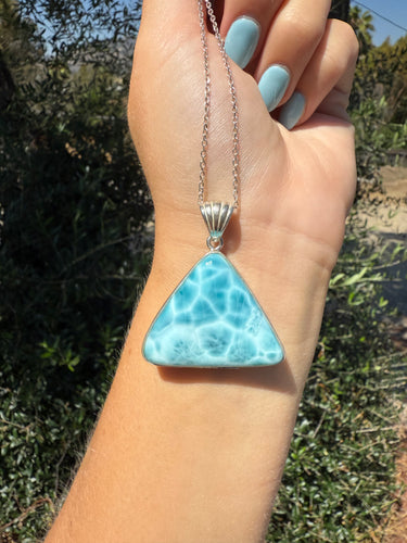 Larimar Triangle Pendant