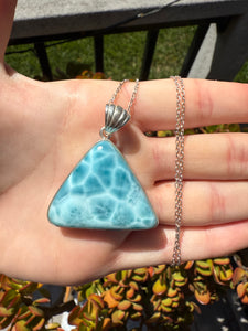 Larimar Triangle Pendant