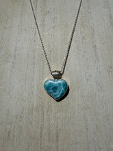 Load image into Gallery viewer, Larimar Heart Pendant