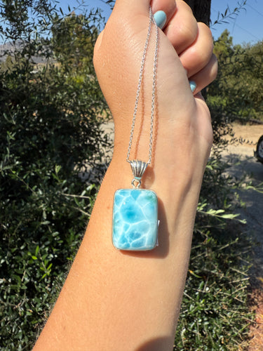 Larimar Rectangle Pendant