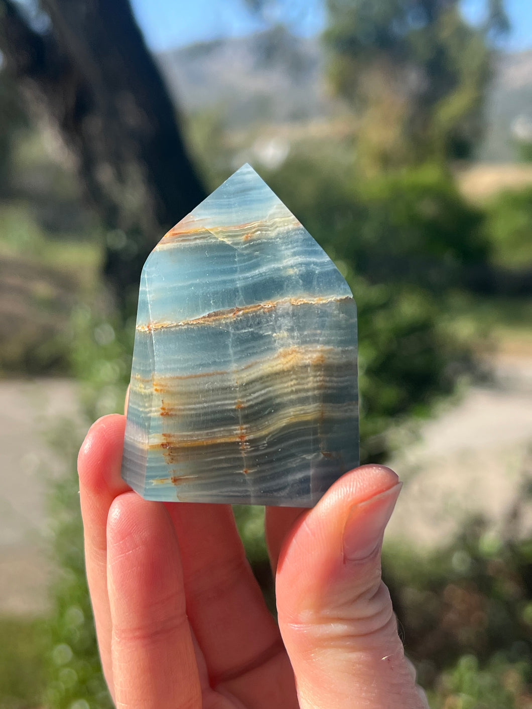 Lemurian Aquantine Calcite Tower