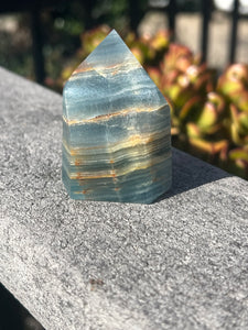 Lemurian Aquantine Calcite Tower