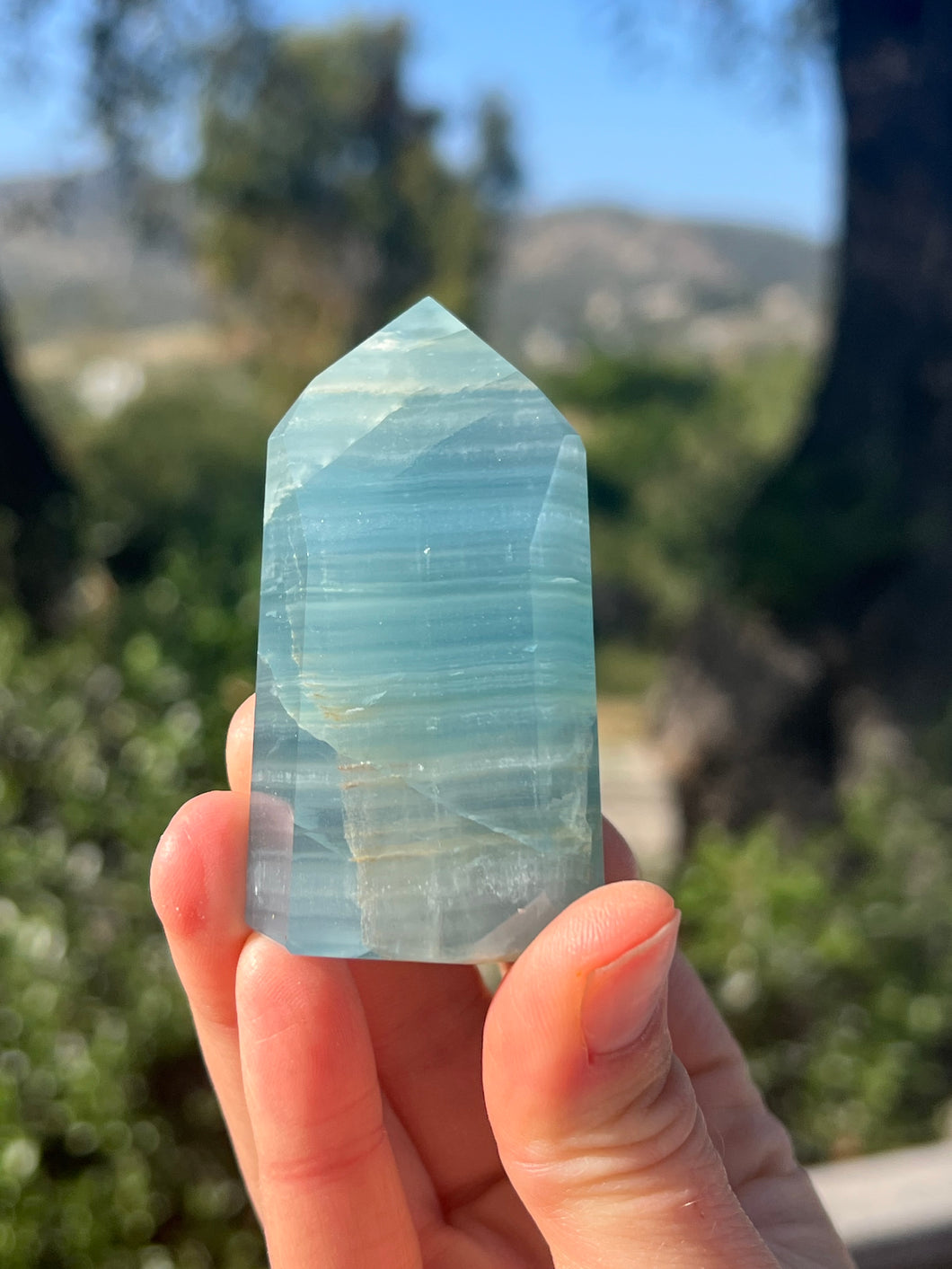 Lemurian Aquantine Calcite Tower