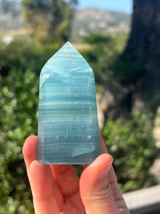 Lemurian Aquantine Calcite Tower