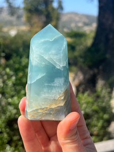 Lemurian Aquantine Calcite Tower