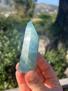 Lemurian Aquantine Calcite Tower