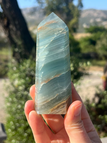 Lemurian Aquantine Calcite Tower