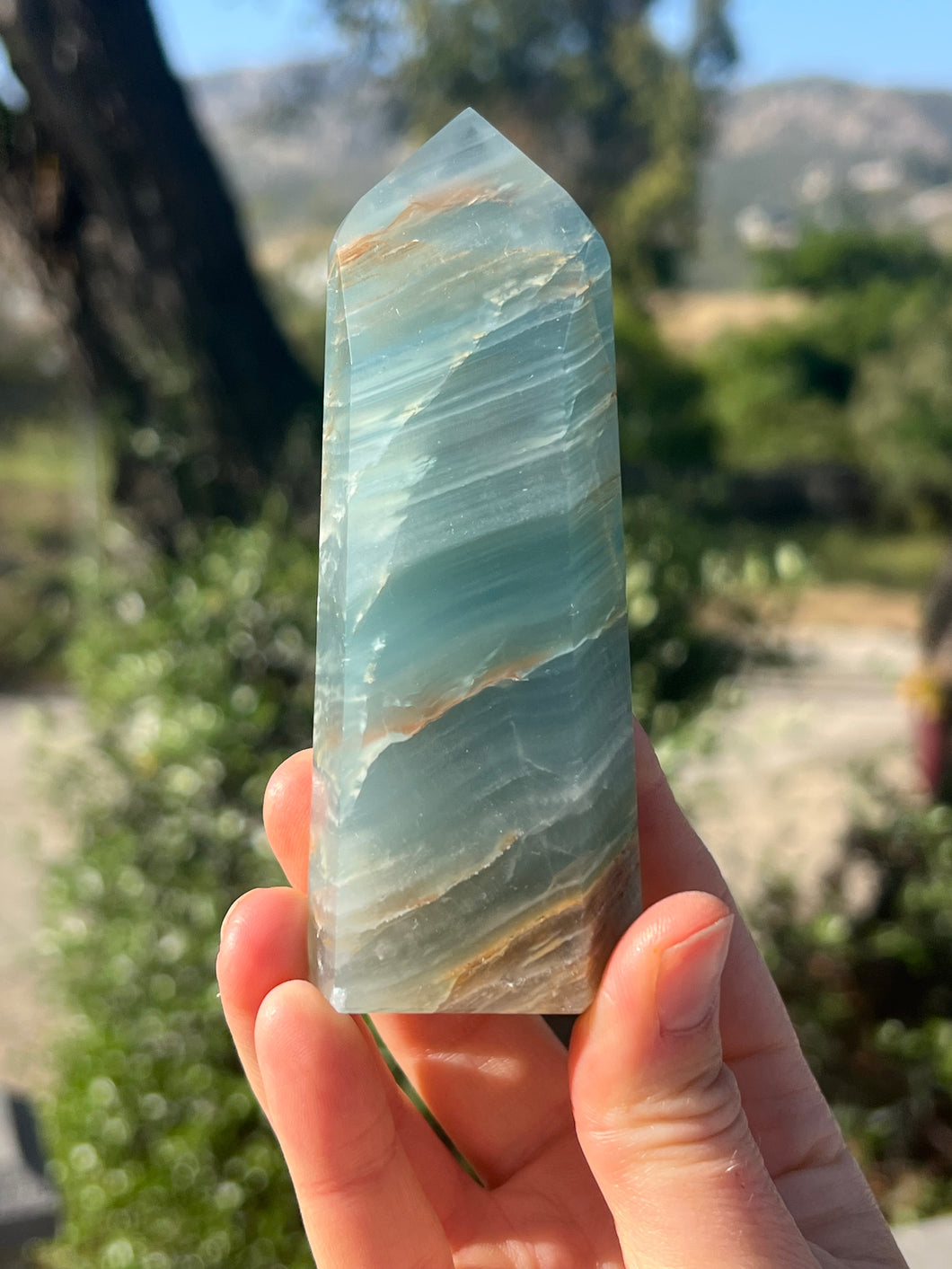 Lemurian Aquantine Calcite Tower