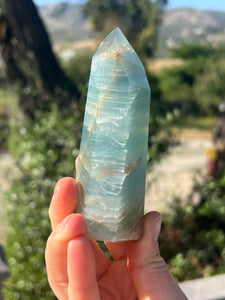 Lemurian Aquantine Calcite Tower